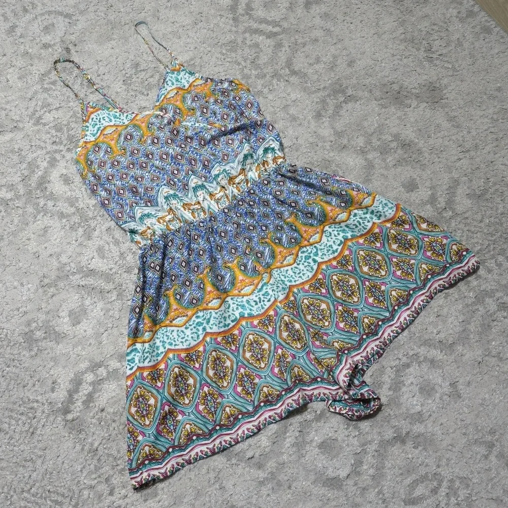 ✨️4/$20 Strappy Geometric Color Kaleidescope Romper, 100 Viscose, M - Picture 8 of 16